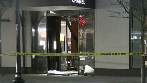 chanel robbery boston|Police: Suspects seen fleeing with items after car barrels into .